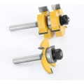 Miniatyrbillede 5 af 5: 8mm skaft Matched Tongue and Groove Cutter Set 3 tænder T-formet træskærer
