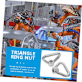 Miniatyrbild 4 av 5: 4 st triangulära öglemuttrar takräcke öglebultar krokbult bult på D-ringar ankare surrning biltakräcke D-ring triangel