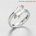 Pikkukuva 2 / 5: Sterling-hopea korut Love Hug -sormus Retro Fashion Tide Flow Open Ring (4 kpl)