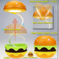 Miniatyrbillede 4 af 5: Sød skrivebordslampe til børn, genopladelig hamburger lille skrivebordslampe