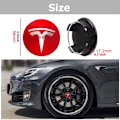 Miniatyrbild 2 av 5: Tes-la Model 3 Model S Model X Hjulnavkapslar, Hjulnavkapslar Kit, 4 st Hjulnavkapslar Tes-la Logotyp
