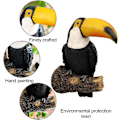 Pikkukuva 5 / 5: Toucan-puutarhapuun koriste hartsista, kevään ulkokoristeet, simulaatioveistos puun riipus, syksyn puutarhataiteen maisemakoriste terassille, pihalle, nurmikolle ja seinälle