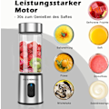 Miniatyrbillede 3 af 5: Blender Mixer, 400ML Bærbar Smoothie Blender Mini Mixer med 6 Rustfri Stål Blade, USB Mini Blender til Juice, Shakes og Babymad