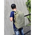 Miniatyrbild 4 av 4: Stor kapacitet Resväska Klättring Väska Taktisk Militär Duffel Väska Topplast Dubbel Rem Canvas Ryggsäck（grön）