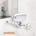Miniatyrbilde 5 av 5: 4 stk ovale speilklips 3-5 mm sinklegering glassklemme glasshyllebraketter, for hjem hotell kontor frisør arbeidsbenk bad speilklips