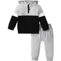 Miniatyrbild 1 av 5: Barn Toddler Baby Flicka/Pojke Kläder Långärmad Colorblock Hoodie