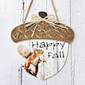 Miniatyrbillede 1 af 5: Happy Fall Skilt Træ Efterår Høst Ornamenter Veranda Forreste Dør Th