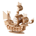 Miniatyrbild 1 av 2: 3D-träpussel, piratskepp och rumsmodellset för vuxna