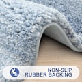 Miniatyrbillede 2 af 5: Luksus bademåtte, super blød og absorberende mikrofiber bademåtte, skridsikker plys bademåtte, vaskbar og tørretumbler sikker, bademåtte til badeværelsesgulv, badekar og brusebad, 50 * 80CM, blå og hvid farvegradient