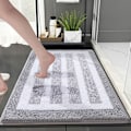 Miniatyrbillede 1 af 5: Bademåtte i plys absorberer vand hurtigt, kan vaskes skridsikker bademåtte, sort og hvid 40x60cm, varm og behagelig, badeværelse og toilet