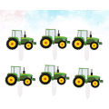 Miniatyrbild 4 av 5: 70 st fordonstårta insats dekorationer grön traktor tårta dekorationer papper