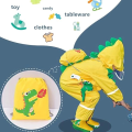 Miniatyrbilde 5 av 5: 1 pakke, 3D vanntett regntøy for gutter, alt-i-ett søt PVC-frakk med refleksstriper, gjennomsiktig hette, Charizard, M