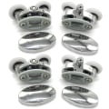 Miniatyrbilde 2 av 5: Set med 4 dusjdørruller - To hjul - Oval - Butterfly-formet (23mm)