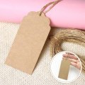 Miniatyrbilde 2 av 5: Kraftpapir-etiketter, 200 stk. brune etiketter + 200 stk. gaveetiketter med hyssing, blanke etiketter for bryllup, bursdag, juledekorasjon DIY