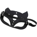 Miniatyrbild 5 av 5: Svart lyxig läder katt räv maskeradmask för kvinnor