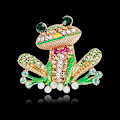 Miniatyrbillede 5 af 5: Frø Brosche Damer Herrer Emallje Rhinestones Farverige, Rhinestones