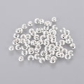 Miniatyrbillede 1 af 2: 100 stk. Sølvfarvede Messing Crimp End Perler Dæksler til Smykkefremstilling   Nikkel Fri   Størrelse: 3 mm i Diameter   Hul: 1,5 mm