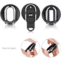 Miniatyrbilde 3 av 5: Bilnøkkeltilbehør Kompatibelt med Mini Smart Key 3 Knapper - Karbon Svart