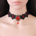 Miniatyrbillede 2 af 5: Rød Blonde Choker Gotisk Halskæde Bohemia Blonde Gotisk Choker Halskæde Kvinder Vintag