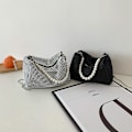 Pikkukuva 5 / 5: Kimalteinen rintaneula olkalaukku ilta naiset ylellinen kiiltävä käsilaukku crossbody laukku