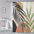 Miniatyrbilde 1 av 5: Stoffdusjforheng til bad Mid Century Boho Dusjforheng Abstrakt Tropisk Blad 72\" x 72\"