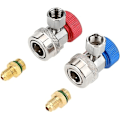 Miniatyrbillede 1 af 5: 2 stk. AC R134A Hurtigkobling, Bil Kølemiddel Adapter, Høj og Lav Volta