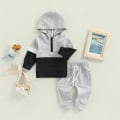 Miniatyrbild 2 av 5: Barn Toddler Baby Flicka/Pojke Kläder Långärmad Colorblock Hoodie