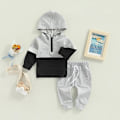 Miniatyrbillede 2 af 5: Børne Toddler Baby Pige/Dreng Tøj Langærmet Colorblock Hoodie