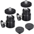 Miniatyrbilde 1 av 5: 1/4 tommers blitsskoadapter med ekstra blitsskoadapter-skrue for kameraer, videokameraer, smarttelefoner, Gopro, LED-videolys, mikrofon, videomonitor (2 pakker)