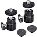 Miniatyrbillede 1 af 5: 1/4 tommer hot shoe-montering med ekstra skrue til skoadapter til kameraer, videokameraer, smartphones, Gopro, LED-videolys, mikrofon, videoskærm (2 pakker)