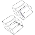 Miniatyrbild 1 av 4: Sätt Business Card Holder Skrivbords Business Card Stativ Akryl Business Card Display Holder med 3 Fack Business Card Display Stativ