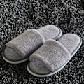 Miniatyrbild 2 av 4: Dam Fleece Varma Tofflor Hotell Gäst Flip Flops Inomhus H