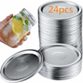 Miniatyrbild 1 av 5: 24-pack normala munstycken Mason Jar-lock - läckagesäkra silikondelad lock - silverlock