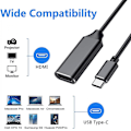 Miniatyrbillede 2 af 5: Usb C til Hdmi-adapter, Usb Type C til Hdmi 4k-adapter (Thunderbolt 3-kompatibel)
