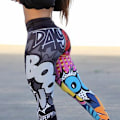 Miniatyrbild 2 av 5: Kvinnor Digital Tryck Träning Leggings Hög Midja Push Up M