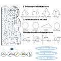 Miniatyrbillede 5 af 5: Multifunktionel geometrisk lineal, geometrisk mønster lineal, 3 stk. multifunktionel tegnelineal, geometriske figurer lineal, geometrisk tegnelineal, geometrisk lineal