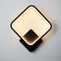Miniatyrbillede 1 af 5: 17W LED indendørs væglampe, sort firkantet design væglampe, varm hvid naturlig hvid kold hvid tre lystilstande, væglampe til soveværelse stue trappe gang - MODOU