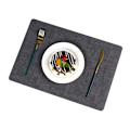 Pikkukuva 2 / 5: Pestävät muoviset tabletit: Kaksipuoliset pöytätabletit, 6 tabletin setti (tummanharmaa), lämmönkestävä ja liukumaton 43x30cm