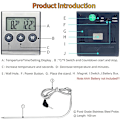 Miniatyrbilde 2 av 5: 1 stk LED digitalt termometer med probe, mattermometer med timer Fu