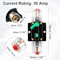 Miniatyrbillede 5 af 5: 2 stk. DC 12V-48V 30A Bil Reset Sikringsholder - Sort og Grøn