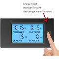Miniatyrbillede 4 af 5: Voltmeter Ammeter 12V DC 6.5-100V 20A, Voltmeter Wattmeter Tester Spænding Strøm Effekt LCD Digital Energimåler DC20A