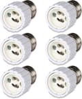 6-pack E27 bajonett till Gu10 sockeladapter, 220-240v [energiklass