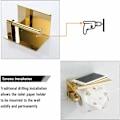 Miniatyrbillede 4 af 5: Guld toiletrulleholder 304 toiletrulleholder med hylde Væghængt toiletrulleholder til badeværelse