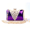 Miniatyrbilde 1 av 5: Diamond V Pearl Hand Banquet Handbag, LILLA