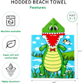 Pikkukuva 5 / 5: Baby Bath Towel Beach Towel, Thicker Kids Hooded Beach Towel for