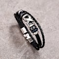 Miniatyrbillede 4 af 4: Premium læderarmbånd [flet] til mænd i sort  Forskellige længder