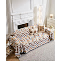 Miniatyrbild 3 av 4: Jianju Wave Pattern Heart Sea Pattern Sofa Blanket Vardagsrum soffbord soffbord filt Geometrisk Splicing Pattern Mjuk inredning, 130*180