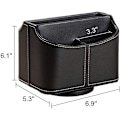 Miniatyrbild 2 av 5: Skrivbordsorganisatör i konstläder 360° Roterande TV Fjärrkontrollhållare Förvaringslåda med 5 Fack (Svart)