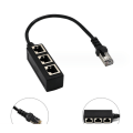 Miniatyrbild 3 av 5: Ethernet Rj45 Splitter Kabel, Ethernet LAN Nätverksförlängningskabel Adapter Rj45 Hane till 3 Hon Splitter för Super Cat5 Cat5E Cat6 Cat7 LAN Ethernet Plug Adapter