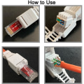 Miniatyrbild 5 av 5: 2 st RJ45-kontakter utan verktyg UTP-nätverkskontakt, verktygslös för CAT5/5E CAT6/6A Solid Stranded Ethernet-kabel